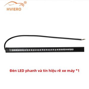 Đèn LED Phanh Xe Máy 12V Đèn Báo Rẽ Màu Đỏ Vàng 48SMD Thanh Đèn Đuôi Phụ Trợ Chống Nước Cho Biển Số Xe