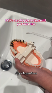 Stryv AcquaFloss | Cordless Water Flosser for Teeth & Tongue | 5 Cleaning Modes | 220ml Tank | Oral Irrigator