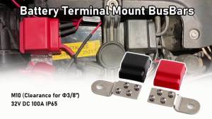 32V 100A Marine Car Boat RV Pin Terminal Mount Đồng Mạ Thiếc 2340 Thanh Xe Buýt 4x10-24 Với Ốc Vít Bằng Thép Không Gỉ