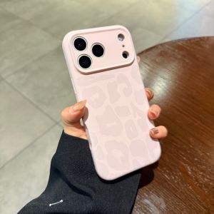 CHUANGYIWEI | Pink Leopard Liquid Silicone Skin-friendly Matte iPhone 17 Pro Max Phone Case