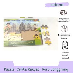 puzzle cerita rakyat : rorojongrang Rabbit&Turtle Bahan MDF