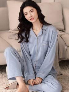 Bộ đồ ngủ nữ MiiOW cotton tay dài thoải mái dễ thương