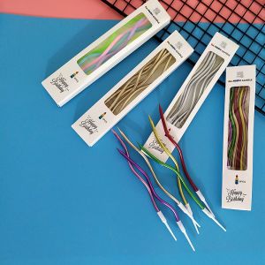 Curved Spiral Shaped Golden Coated Birthday Candle Creative Party Cake Decoration Festive Smokeless Wedding Anniversary Gift