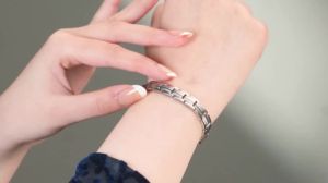 Aradoo | ARADOO Magnetic Bracelet for Women Men Titanium Steel Neodymium Magnets Link Bracelets Jewelry Gifts