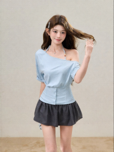 Áo Thun Tunik Dạng Trễ Vai Không Đối Xứng