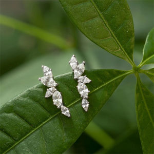 Huitan Chic Climb Ear Stud Earrings for Women Fashion Contracted Piercing Accessories Low-key Earrings Gift Statement Jewelry