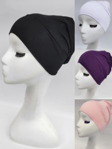 Autumn and Winter New Hair Covering Bag Turban Hat Base Bandage Veil Fashion Scarf Face Straight Cap Hair Band for Men and Women