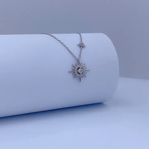 [Fashion Necklace] Trumium✨S925 Sterling Silver Pendant Tassel Star Moon Sun Collarbone Chain Moissanite Necklace  Non-fading Hypoallergenic