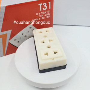 Ổ Cắm Điện 3 Lỗ Gắn Tường Gắn Táp Lô T31 SOPOKA