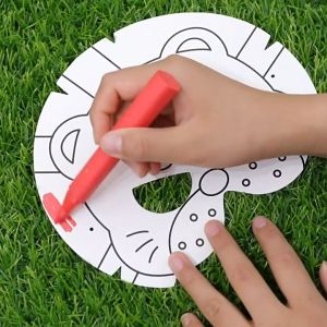 DIY Kid Mask Animal Colouring Art Craft