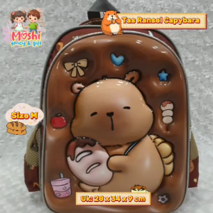 Tas Ransel Anak Capybara Anak TK / Tas Sekolah Anak Motif Capybara Anak Perempuan / Backpack School Capybara Girl TK / Tas Gendong Capybara Kapibara