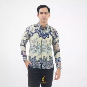 BANYUBIRU – Prabuseno Baju Kemeja Batik Pria Lengan Panjang Size Slimfit Mewah Bahan Katun Printing Lapis Furing Erro Handmade Kualitas Premium Jumbo Big Size Modern Halus Adem dan Nyaman Seragam Atasan Cowok Pakaian Kerja Dewasa Formal Kantor Kondangan