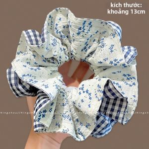 NING ZHOU | Phụ Kiện Dây Đeo Tóc Hàn Quốc Cao Cấp Màu Xanh Lớn Đặc Biệt