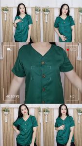 Kemeja Beauty REAL PICT Atasan Wanita Kasual Kerja - Model Simple dan Fashionable - Bahan Adem dan Lembut - Harga Murah (IMPORT)