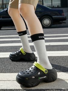 Womens Summer 2025 Senma Hollow out Slippers Thick Bottom Home Beach Anti-Slip Odor Control Outdoor Wear EVA Flat Heel