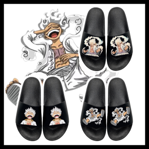 Mens Summer Outdoor Wearable Cartoon Themed Slip-Resistant Home Bathroom Slippers PVC Material Couples Flat Sandals