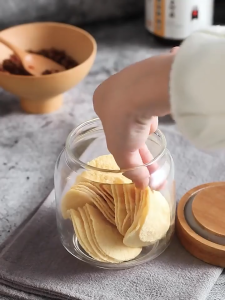 AKIRO HOME 100% Airtight Glass Jar Seasoning Jar Condiment Borosilicate Glass Jar BPA FREE Food Storage Spice Transparent Container wt Wooden Lid Balang Kaca 玻璃密封罐