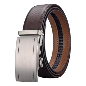 Genuine Leather Belt for Men Brown Casual Business Suit Automatic Buckle Leather Waist Belt for Youth And Middle-aged