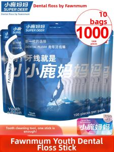 SUPER DEER | Safe Flat Dental Floss Picks 1000 Pieces