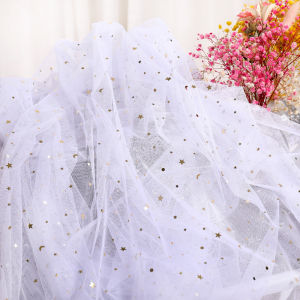 Vải Lụa Pha Lê Laser Star Moon Cho Bàn Tiệc Đám Cưới Vải Trang Trí Sinh Nhật Bánh Kẹo Bàn Tiệc Phong Cách Hiện Đại Đơn Giản