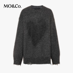 MO&Co. | Handcrafted Mohair Glitter Beads Crystal Heart Sweater