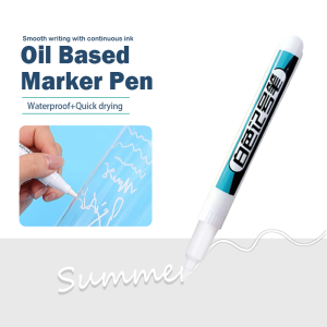 1.0mm Permanent Oil-based Quick Drying White Marker Pen High Quality Waterproof Colourfast Graffiti Pens Multipurpose Plastic Marking Pen