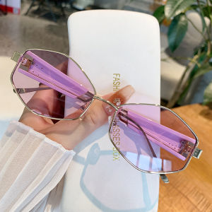 (GENTLE MOSCOT) Fashion Diamond-shaped Sunglasses Metal Hexagon Vintage Small Frame Shade Sunglasses