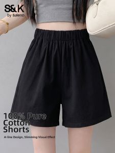 BALENO | Black Cotton Loose Shorts for Women 3-Inch