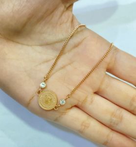Gelang Serut Koin Permata Samping Titanium Tidak Karat GLT162