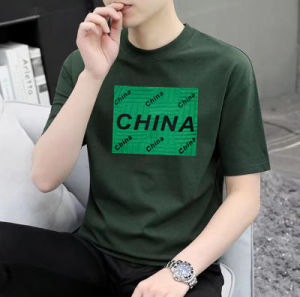 เสื้อยืดแขนสั้นผู้ชายแบบใหม่ฤดูร้อนปี2024 INS เสื้อยืดผู้ชายแขนสั้นพิมพ์ลายคอกลมแบบบางแบรนด์ยอดนิยมยอดนิยมไซส์ใหญ่