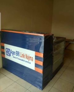 Meja Kasir Etalase BRILINK BerLogo Nama Bisa Request. Pemesanan Jabodetabek