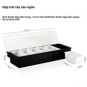Khay Đựng Gia Vị Cách Nhiệt 6 Ngăn Có Nắp Đậy Tháo Rời Hộp Đựng Thực Phẩm Để Bảo Quản Đồ Ăn Lạnh Trang Trí Cocktail Cho Các Bữa Tiệc