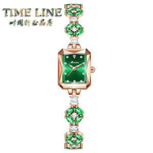 Luxurious Jade Jewelry Bracelet Watch Womens Square Small Dial Precision Watches High End Fashion Quartz Movement Mineral Glass