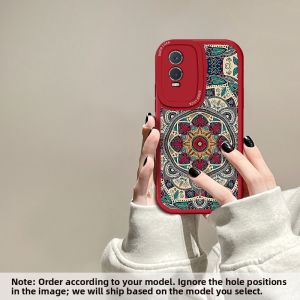 NAZHIMING | Stylish Ethnic Totem Phone Case with Wrist Strap Soft Silicone For Multiple VIVO Models