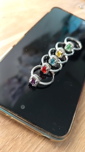 💍 NHẪN HỢP KIM MẠ BẠC ĐÍNH ĐÁ – FREESIZE – NHIỀU MÀU PHONG THỦY 💍