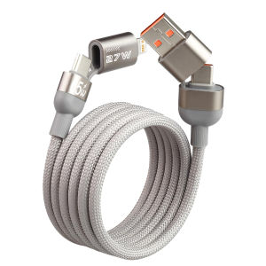 Magnetic 2 IN 2 Type-C USB Cable for iPhone 14 15 16 17 Huawei Xiaomi Fast Charge Data Line Phone Adapter Portable Storage Cord