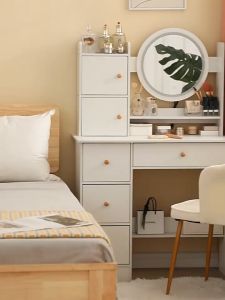Dressing Table With LED Mirror Meja Solek Modern Vanity Bedroom Makeup Table With Drawer Bedroom Home Living Room Multipurpose Cosmetic Table化妆桌