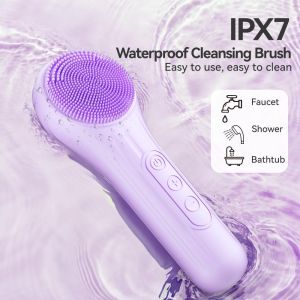 Sonic Waterproof Facial Cleansing Brush Rechargeable Scrubber Exfoliating Vibrating Deep Clean Face Cleaner Skin Care Tool