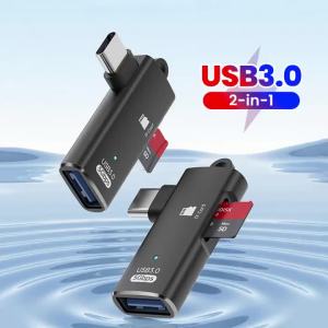 Bộ Chuyển Đổi USB C OTG 2 Trong 1 Type-C Sang USB3.0 Hỗ Trợ Truyền Dữ Liệu & Đọc Thẻ TF Cho Điện Thoại iPhone 15-17 Máy Tính Bảng Máy Tính Xách Tay