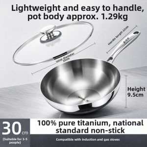 RONGCHUAN | Food-Grade 100 Pure Titanium Non-Stick Pan