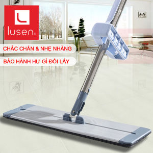 Cây Lau nhà tự vắt Lusen-KN40 bàn lau chất liệu hợp kim nhôm cao cấp chổi xoay 360 độ thông minh kích thước 40x12cm