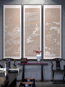 New Chinese Style Landscape Multi-Link Combination Living Room Decorative Painting High-End Atmosphere Relief Three-Dimensional Vertical Hanging Artwork