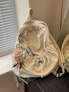 Waterproof Nylon Travel Backpack Lightweight College Student Double Shoulder Bag Ladies Tourist Pack Soft Polyester Lining Zipper Closure