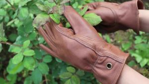Retro Cowhide Leather Work Gloves for Men Women Reinforced Durable Utilit Gloves for Gardening Construction Yard Work Farm Work