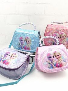 Cute Princess Elsa Mini Handbag for Little Girls Childrens Gift Ice And Snow Adventure Crossbody Bag Stylish British Style