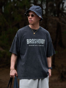 Broshood Bros Affd 2024 Spring/Summer Japanese Loose Batik Sand Wash Distressed Print Short Sleeve Tee