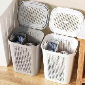 CAIJUSHI | Large Dirty Laundry Basket With Wheels And Lid