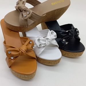 Clovers Salsa Sendal Wedges Slobong Sandal Formal Harian Pesta Tinggi 8 Cm