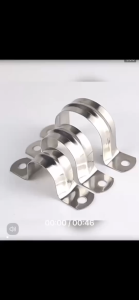 100 Sets 304 Stainless Steel & Iron U-Type Saddle Pipe Clamp Corrosion Resistant GI Shaped Tube Fixing Clip Multi-purpose Metal Pipe Fastener Clamp for Water Pipe Gas Pipeline Installation and Industrial Mechanical Pipe Mounting Work