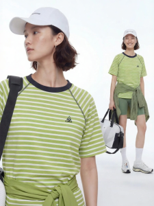 Striped Color Blocking Raglan Sleeves T-shirt